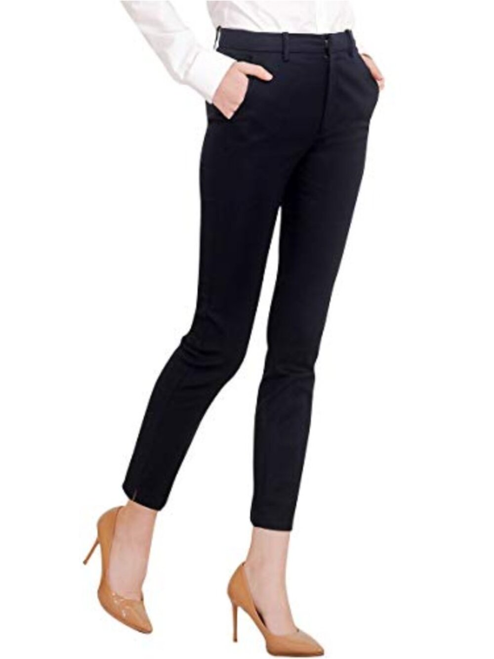 Women's Work Ankle Dress Pants Trousers Stretch Cotton Spandex Slacks